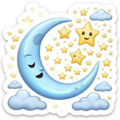 Luna con estrellas y un infinito sticker