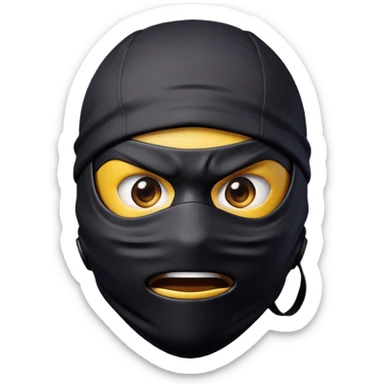 Clash of Clans aesthetic Comical Ninja Portrait Emoji, Head tilted dramatically with an exaggerated, fun expression and wide, comically expressive eyes peeking from a partially lifted mask, featuring a lean, agile form with playful stealth and natural skin tone, Simplified yet humorously expressive features, highly detailed, glowing with a slightly sassy shadowy glow, high shine, dramatic yet playful, stylized with an air of cheeky ninja mischief, soft glowing outline, capturing the essence of a meme-worthy ninja who blends humor with stealth into viral fame! sticker