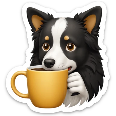 Border collie café con blanco sticker