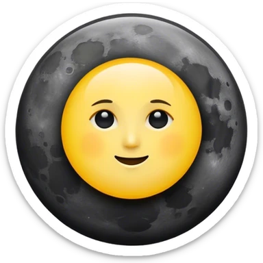 Un cercle qui représente un côté la lune de couleur noir et de l’autre le soleil  sticker