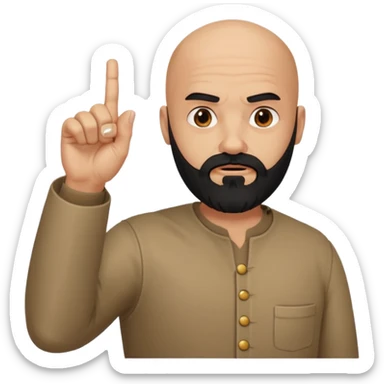 A bald man with a medium length black beard doing this🖕🏼 sticker