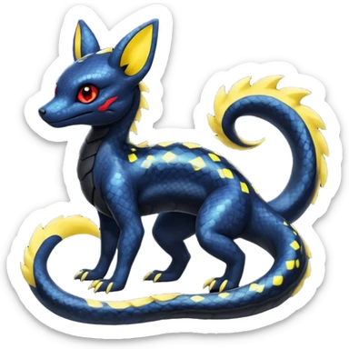 Scaley Salandit-Umbreon-Fakémon-hybrid-creature (full body)  sticker