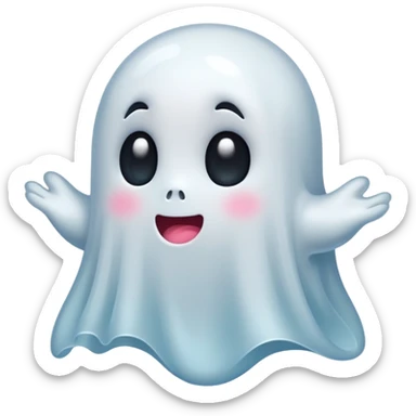 A cute ghost being shy and blushy  sticker