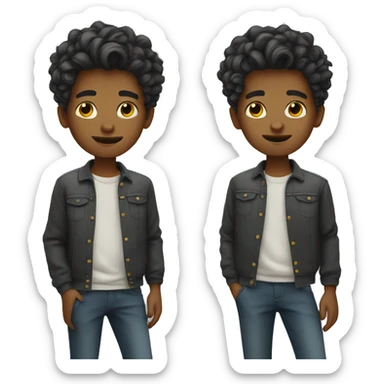 Emotional boy with fashionable hairstyle  sticker