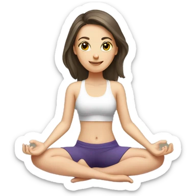 White brunette girl doing yoga  sticker