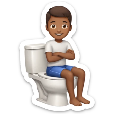 Un garçon qui fait caca sticker
