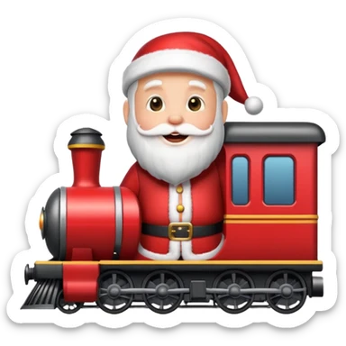 treno com varios vagoes de natal com papai noel  sticker