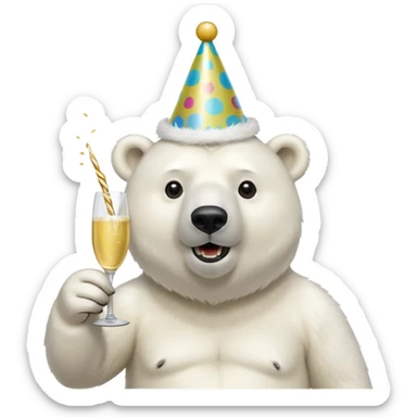 Oso polar millonario festejo  sticker