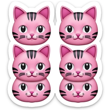 BLACKPINK-inspired emoji with black and pink cat face, cute and expressive style sticker