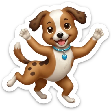 dancing dog with spot sticker