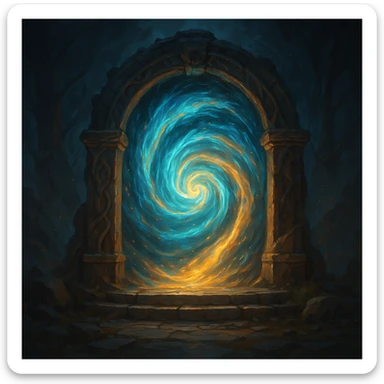 a really cool portal, glowing, swirling energy, fantasy style sticker