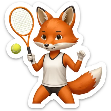 volpe che gioca a tennis sticker