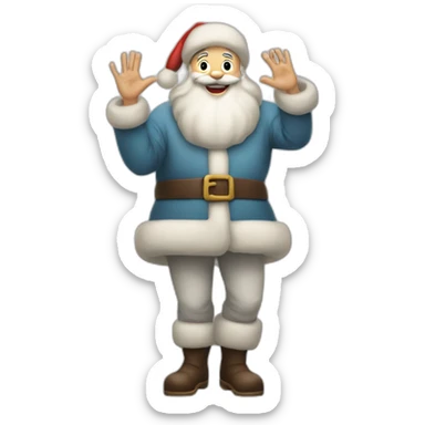Full height Actively gesturing with hands pale skin Santa Claus sticker