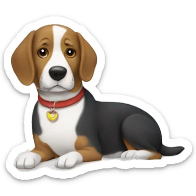 Perro en una cama sticker