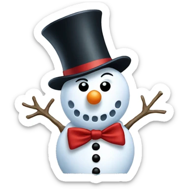 snowman with top hat sticker