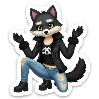 Edgy anthro furry by Falvie, LiLaiRa, griffsnuff, AngieWolf sticker