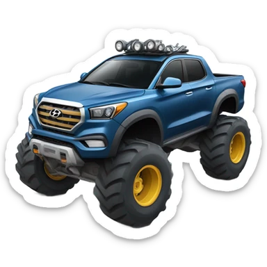 Hyundai with monster truck  sticker