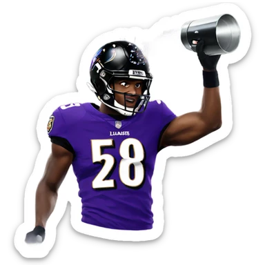 Lamar Jackson with a confetti cannon sticker