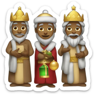 three wise men christmas sticker