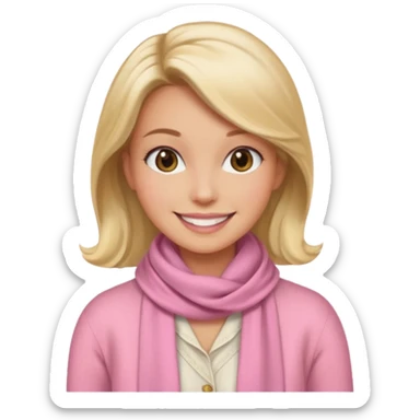 pink cardigan and  silk scarf sticker