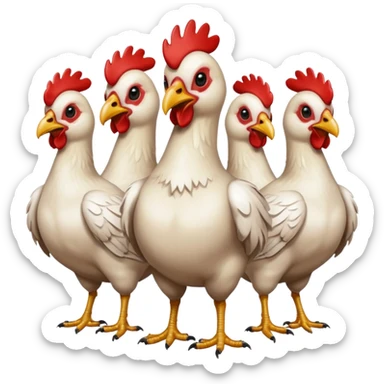 Group of headless chickens sticker