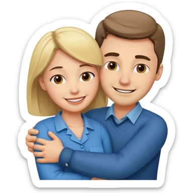 two Bestie man and woman coworkers teacher hug sarcastic sticker