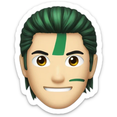 roronoa zoro with black hair sticker