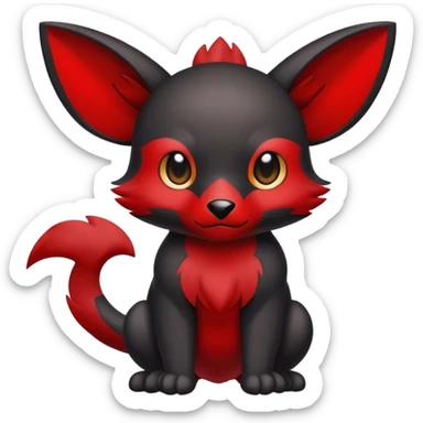 Cute cool black red animal hybrid Fakemon full body sticker