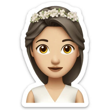 asian bride with light eyes and brown-light hair  sticker