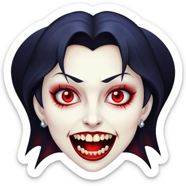 vampire woman with sharp teeth sticker
