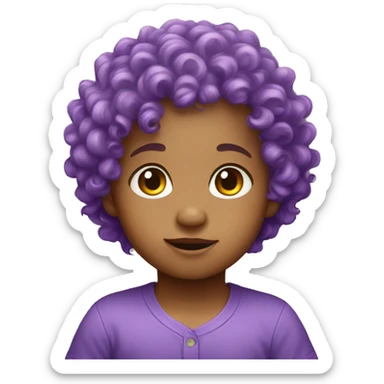 baby purple curly hair  sticker