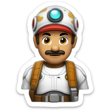 Mario wearing star Wars clothes sticker