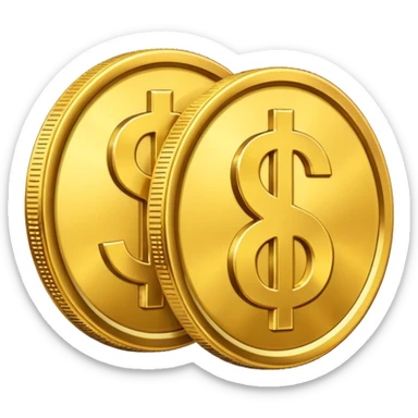 3 dollar sings together golden sticker