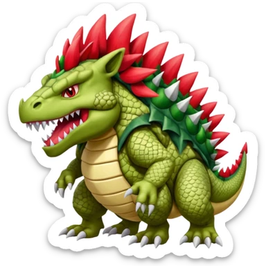 Ugly Fey Toony Bowser-Tyranitar-Groudon-Rhydon-Shaymin-dragon sticker