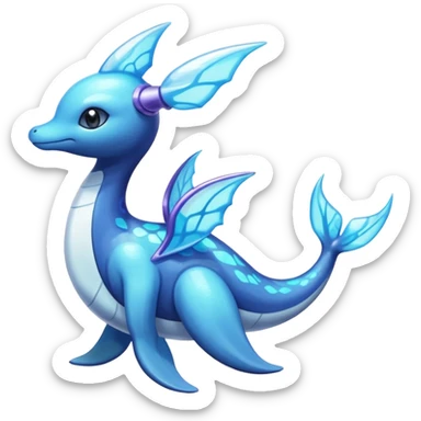 Translucent luminescent bioluminescent glossy Lapras-Meloetta-Vaporeon-Dialga-Suicune-fusion sticker