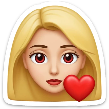 mujer con ojos saltones de corazon mirando hacia la derecha sticker