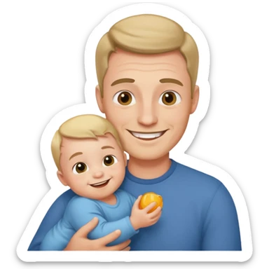 dad with baby sticker