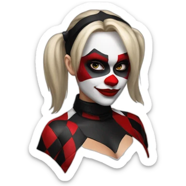 Harley Quinn black and red harlequin sticker