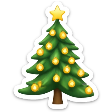 Christmas tree with lights sticker