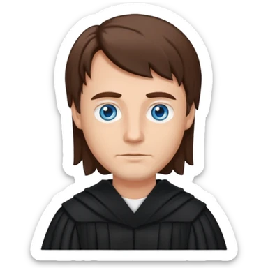Man Judge with bluw eyes and brown hair  sticker