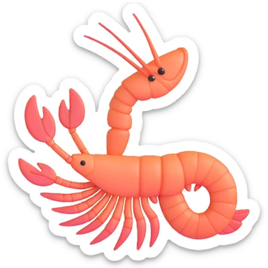 curled shrimp sticker