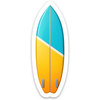 surfboard icon, tropical surfboard, glossy texture, bright colors, cute mobile game icon style, 3D cartoon, soft shadows, clean background, no text, no watermark sticker