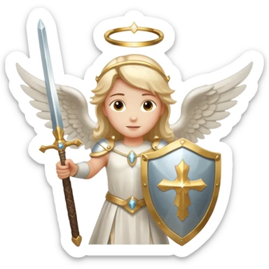 - 🛡️ Shield – symbolizing protection
- ⚔️ Sword – representing spiritual warfare
- 👼 Angel – the heavenly messenger
- ✨ Sparkles – highlighting his glory. Keep it simpled with elegance  sticker