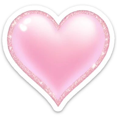 light pink heart with sparkles sticker