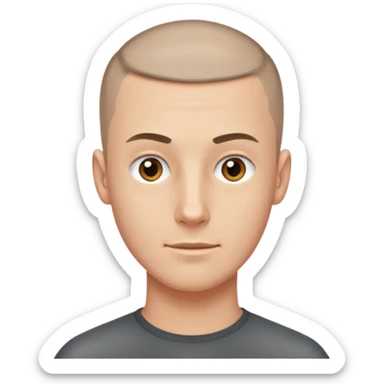 White guy with thin buzzcut sticker