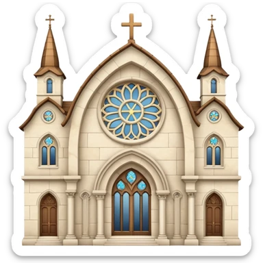church in white-beige tones sticker