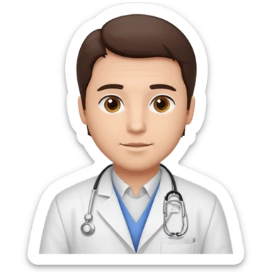 male brunette vet sticker