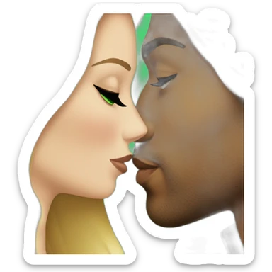 Romeo santos kissing blond woman, with green eyes and very long hair sticker
