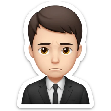 a liittle tired and frustrated entepreneur (only his face). with suit and only a little bit emotional face. young entepreneurs with various suits, but in classic colours. various hair. one person per one emoji. give me a few options  sticker