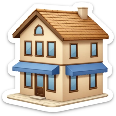 Beige bookshop building  sticker